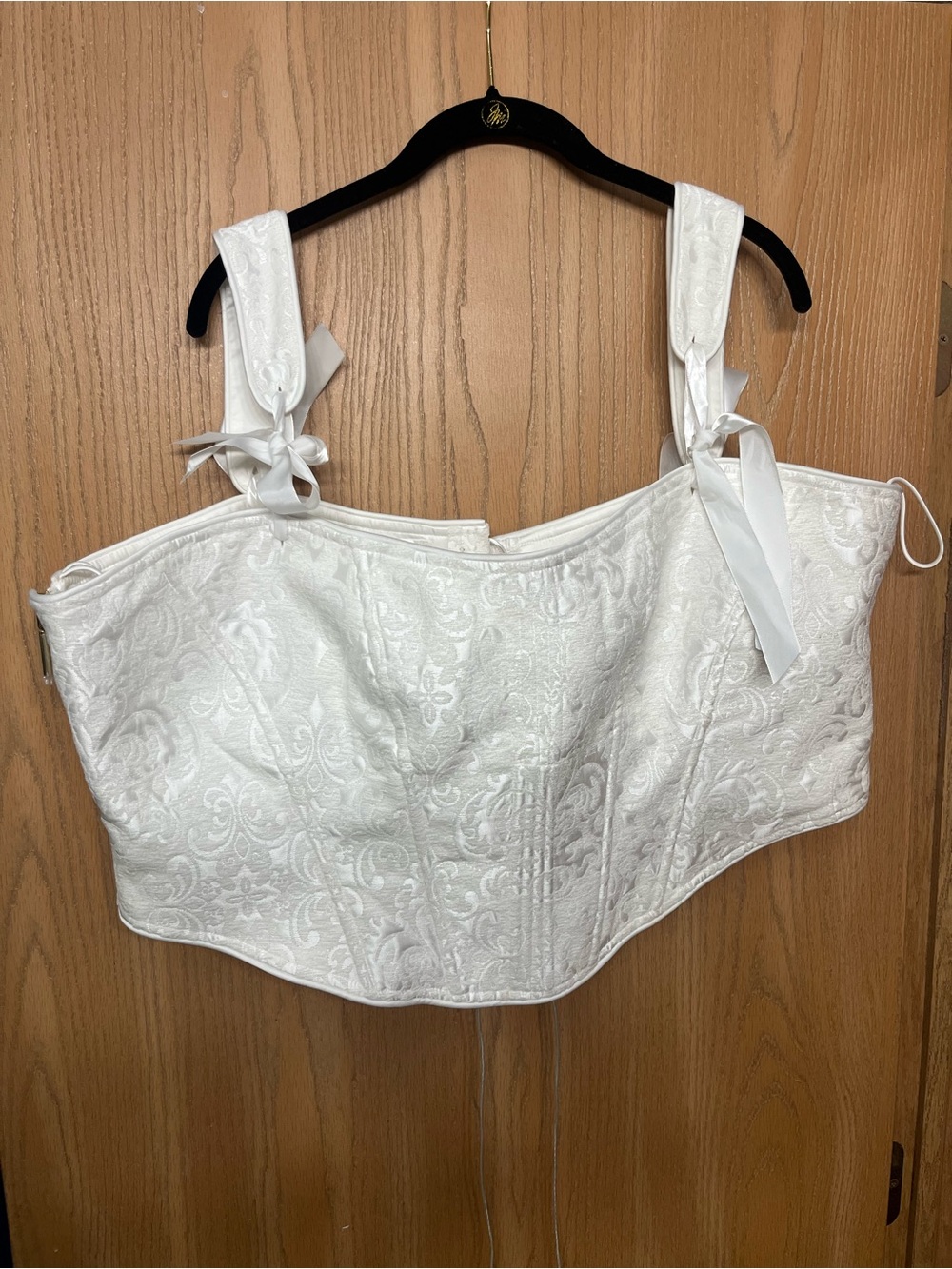 Chelsea Reece White Corset Zip Top size 26 Plus NWT
